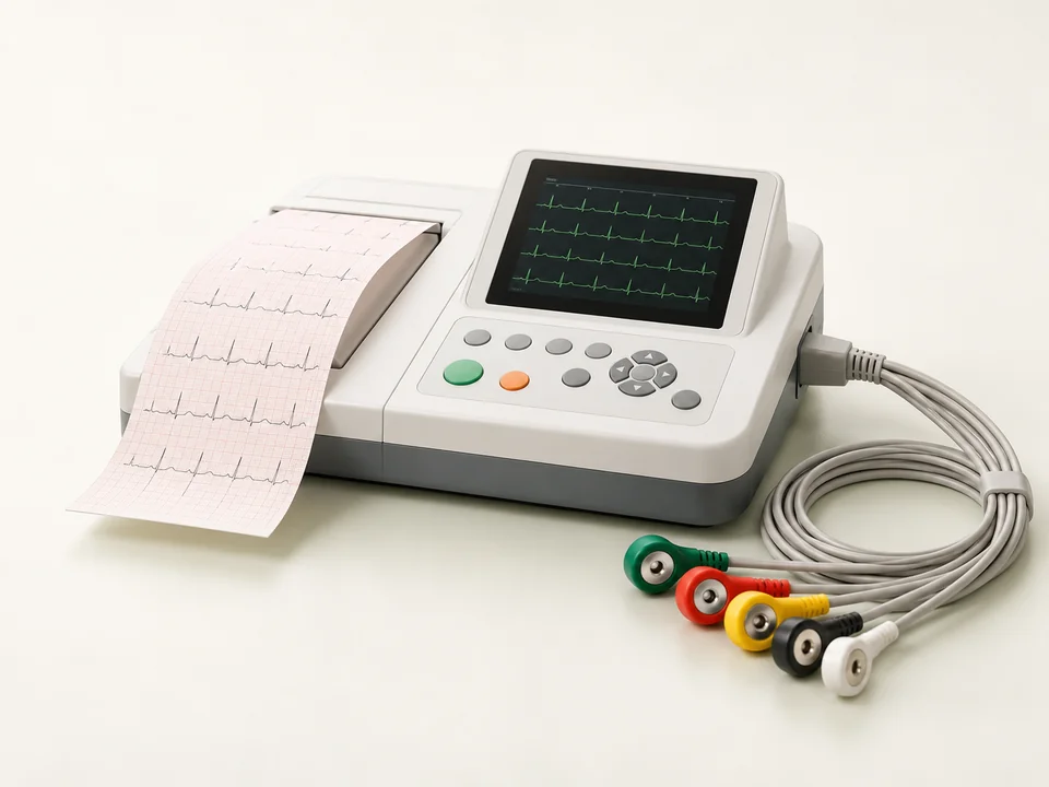 AI-generated generic illustration for 12-Channel ECG Machines; representative appearance only, not a supplied product