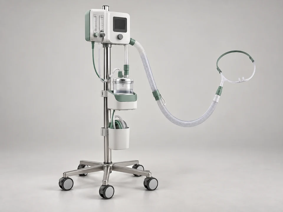 AI-generated generic illustration for High-Flow Oxygen Therapy Systems; representative appearance only, not a supplied product