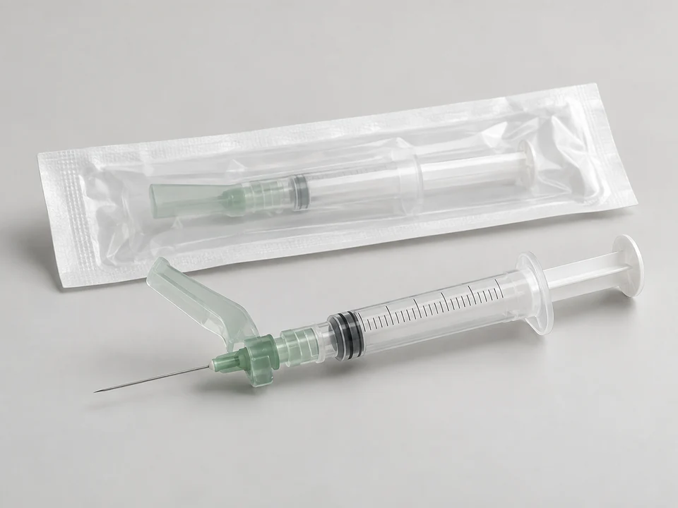 AI-generated generic illustration for Safety Syringes; representative appearance only, not a supplied product