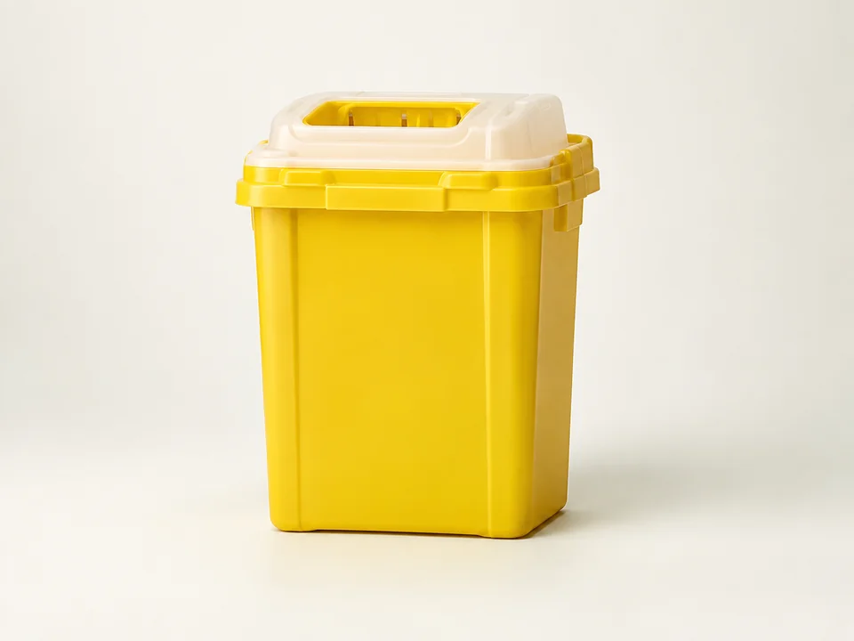 AI-generated generic illustration for Sharps Safety Containers; representative appearance only, not a supplied product