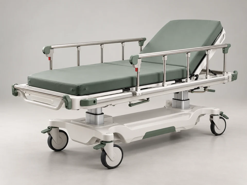 AI-generated generic illustration for Patient Stretchers & Transfer Trolleys; representative appearance only, not a supplied product